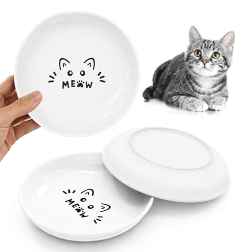 YINEYA 3 Pack Cat Food Bowls, Anti Whisker Fatigue Ceramic Cats Dishes Set - Image 1