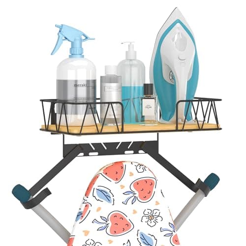 Ironing Board Hanger with Removable Hooks, Ironing Board Holder Wall Mounted for T/Y Leg, Space Saving Iron Holder for Laundry Room Storage and Organization - Image 1