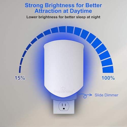 Bug Parking Flying Insect Trap, Plug-in UV Light for Gnats, Fruit Flies and Houseflies, Silent Sticky Catcher for Indoor Use, 1 Device & 5 Refills - Thumbnail 2