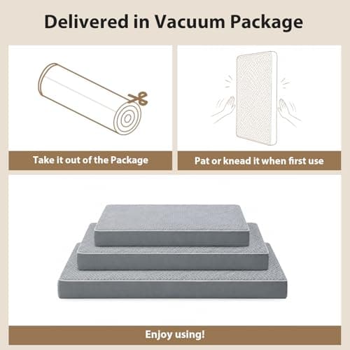 LEXTRO Giant Waterproof Orthopedic Dog Bed for Large Size Dogs, 55x42 Oversized Dog Bed Washable with Removable Washable Cover, Big Comfortable Dogs Mat, Gray - Thumbnail 6