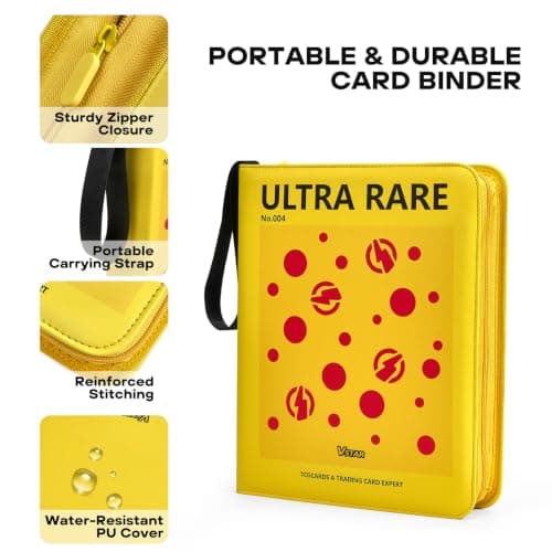 9-Pocket Trading Card Binder, PU Leather Zip Card Binder Album Holds 900 Cards for TCG, Sports Cards, Collectible Cards（CARTOON） - Thumbnail 6