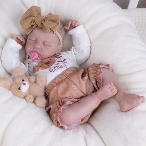 Milidool Lifelike Reborn Baby Dolls-20 Inch Realistic Newborn Baby Dolls, Soft Poseable Cloth Body Real Life Baby Dolls Silicone with Accessories Toy for for 3+ Year Old Girls Gifts, Pretend Play
