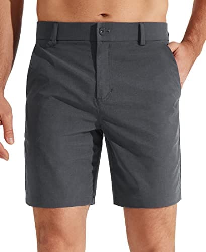 Libin Men's Golf Shorts 7" Work Dress Shorts Casual Hybrid Flat Front Short Lightweight Quick Dry Water Resistant, Iron Grey, Size 36 - Image 1