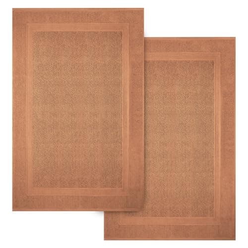 Infinitee Xclusives Premium Cotton Bath Mats for Bathroom – Pack of 2 | 34x22 Inches | Ultra Soft, Super Absorbent, Non-Slip, Machine Washable Mats (Cosmic Sand) - Image 1