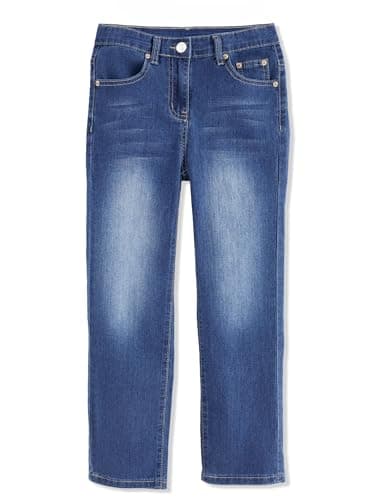 PATPAT Boys Bootcut Jeans Size 8, Blue Husky Jeans with Pockets, Relaxed Fit Elastic Waist, Boys Straight Leg Pants - Image 1