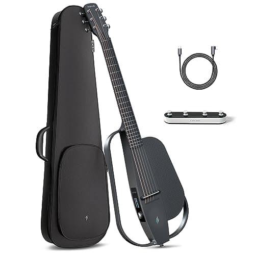 Enya NEXG 2 Basic Acoustic-Electric Guitar Carbon Fiber Travel Guitar Smart Acustica Electric Guitarra for Adults with 50W Wireless Speaker, Footswitch, and Gigbag