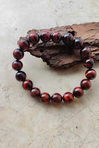 FUDIDU Red Tiger Eye Bracelet for Men&Women | Approximately 7-1/2 Inch Adjustable 1/2 Inch Bead Crystal Bracelets for Courage, Protection Wealth | Couple Bracelets, Unique Gifts Men's Jewelry 12mm - Thumbnail 4
