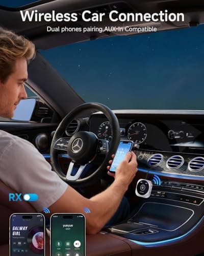 GEYILO Airplane Bluetooth 5.4 Transmitter Receiver with aptX Low Latency,Supports 2 AirPods or Headphones, 24Hr Playtime, 3.5mm AUX Wireless Audio Adapter for Home Stereo, Travel Flight, Home, Gym - Thumbnail 6