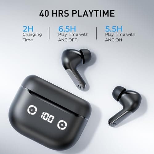 havit Wireless Earbuds with LED Display, Bluetooth 5.4 Headphones, 40H Playtime, in-Ear Earbuds with App Control for Music, Workout & Daily Use - Thumbnail 4