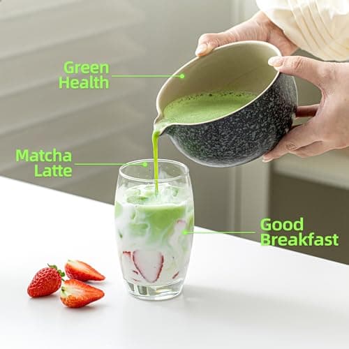 TEANAGOO 9 Pcs Matcha Whisk Set,Ceramic Matcha Set,Matcha Kit for Ceremony,Matcha Tea Set for Making Breakfast/Matcha Latte,Matcha Whisk and Bowl Set with 2 Matcha Cups(7.2oz),Gift for Matcha Lover - Thumbnail 5