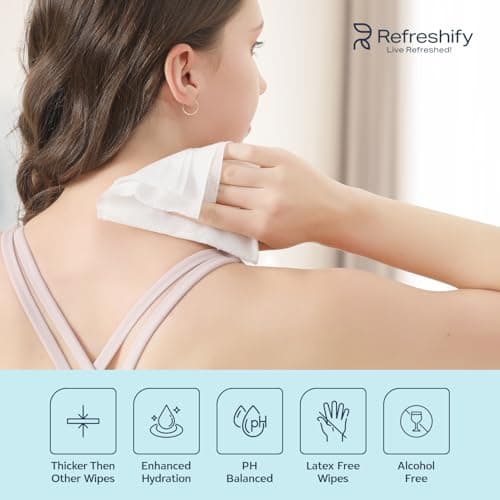 60 XL Shower Wipes – Body Wipes for Adults Bathing No Rinse – 6 Packs of 10 – Extra Moist Bath with Aloe & Vitamin E for Camping, Travel, Gym & Bedridden Care - Thumbnail 4