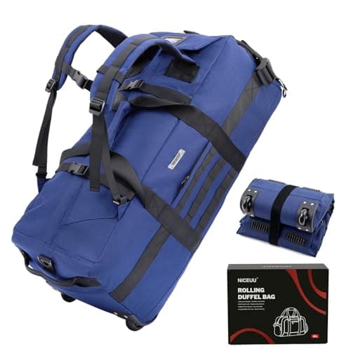 80L Travel Rolling Duffel Bag with wheels, Military Tactical Wheeled Foldable for Deployment Travel Camping Sports - Image 1