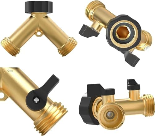 Garden Hose Splitter 2 Way Heavy Duty,Faucet Splitter, Outdoor Faucet Splitter, y Adapter for Water Hose, Water Spigot Splitter （1Pcs） - Thumbnail 4