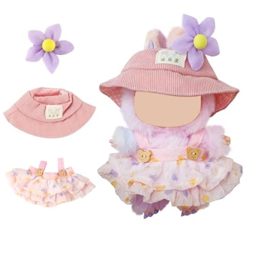 3 Sets of Clothes for Doll - 17cm Dolls Clothes Handmade Crochet Outfit for Hat, Top & Accessories Set for Cute Figures (No Doll) - Image 1