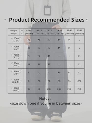 CAONAT Men's Baggy Jeans Wide Leg Loose Fit Pants Hip Hop Y2K Streetwear Long Trousers Blue Medium - Thumbnail 6