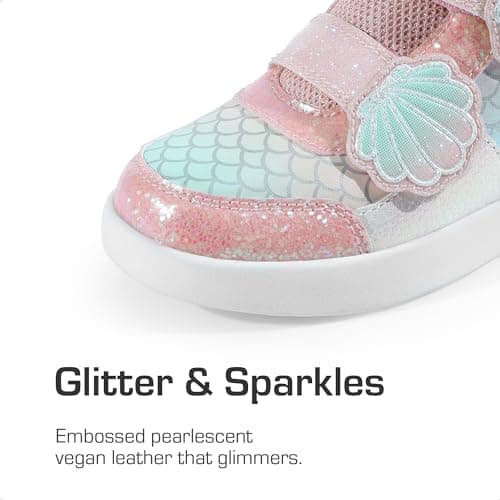 DREAM PAIRS Girls Shoes Toddler Sneakers Kids High Top Shoes with Hook and Loop Storybook Casual Walking Shoes,Size 1 Little Kid,Pink/Rainbow,SDFS2408K - Thumbnail 4