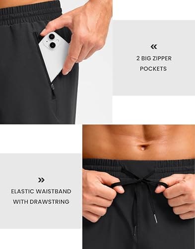 Pudolla Running Shorts for Men 5"/9" Gym Shorts with Zipper Pockets Lightweight Quick Dry Running Shorts(Black L9_3XL) - Thumbnail 4