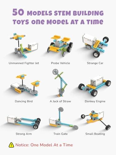 Veecafiodi 50 in 1 Science Kit for Kids 6-12, STEM Toys for Kids Age 8-12, Educational Building Toy for Boys Girls, Motorized Engineering Set, Birthday Gift - Thumbnail 6