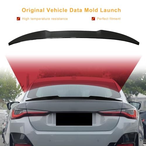 KHK G26 Trunk Spoiler, Gloss Black Car Rear Trunk Tail Spoiler, M4 Style Rear Wing Spoiler Fits for BMW 4-Series G26 I4 4-Door Gran Coupe 2021 2022 2023 2024 - Thumbnail 4