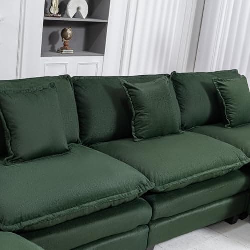 Fachmaih Sectional Cloud Couch 150" Modular Sofa with Ottoman Deep Seat Couches Modern Cloud Couch with Pillow for Living Room, Bedroom and Apartment - Thumbnail 4