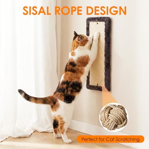 Teynouk 5in1 Cat Wall Shelves Climbing Systems, Large Cat Furniture Shelf Set Wall Hanging Mounted, Sisal Scratching Perch Bed 2 Steps Tower Tree for Indoor House Corner Ladder - Thumbnail 4