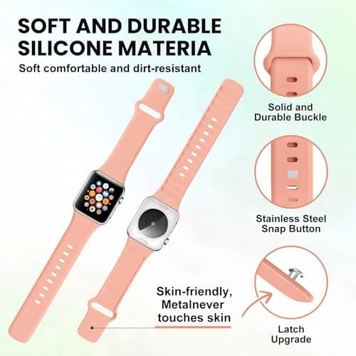 12 Pack Sport Bands Compatible with Apple Watch Band 38mm 40mm 41mm 42mm 44mm 45mm 46mm 49mm for Women Men,Soft Wristband Silicone Strap for iWatch Bands Series 11 10 9 8 7 6 5 4 3 2 1 Ultra SE - Thumbnail 2