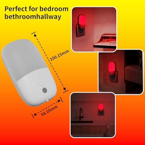 Omndpou 670nm Red Light Night Light Bulbs for Sleep-2 Color Modes (Red,Yellow) with Memory Function,Dimmable LED Light Bulbs for Bedroom,Nursery,Bathroom Eye-Caring Nightlight for Adults&Kids 2 Pack - Thumbnail 6
