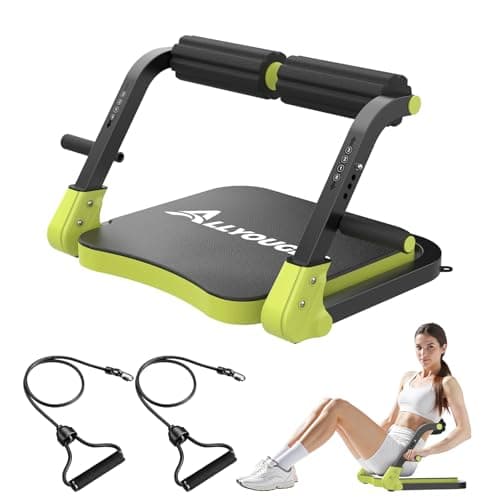 Ab Machine,Sit Up Exercise Equipment& Core Machine, Workout Equipment,Adjustable Ab Trainer with 3 Resistance Levels and Removable Auxiliary Handle,Perfect for home workouts and those looking to lose weight