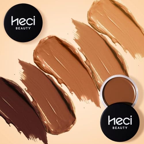 HECI BEAUTY Cream Bronzer with Brush, Creamy & Highly Pigmented Formula, Blendable Cream Contour Makeup with a Natural, Matte Finish - Buildable Formula for Shimmer-Free, Tan, 0.7 Oz - Thumbnail 2