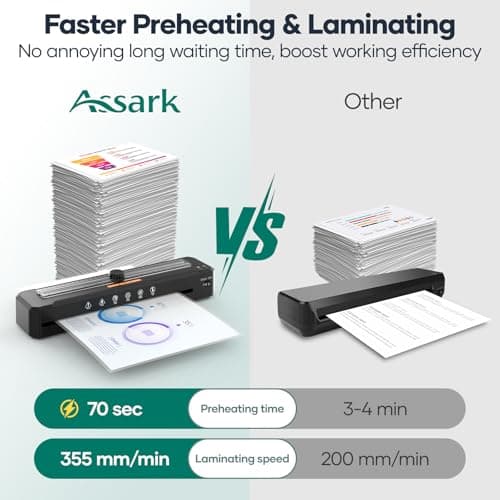 Laminator Machine 13-Inch,A3 Laminator Thermal with10 Laminating Sheets,Cold with Paper Trimmer, Home laminator High-Speed Jam-Free, Low-Noise Laminating Machine(Black) - Thumbnail 2