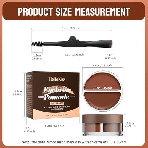 QIC Eyebrow Pomade Kit for Women, Long-Lasting Waterproof Dual-Color Brow Makeup with Dual-Ended Brush for Natural-Looking Eyebrows (Light Brown + Dark Brown) - Thumbnail 6