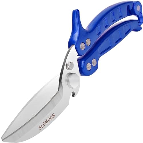 SLEMOON Heavy Duty Kitchen Shears,Poultry Shears with Safety Lock,Blue - Image 1