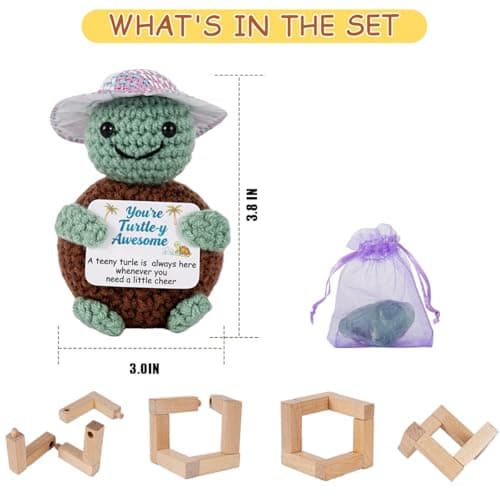 Gifts for Him Her, Positive Crochet Animals with Fragrance, Encouragement Gifts for Women Men, Emotional Support Crochet Gift, for Holidays Such as Mothers Day Fathers Day Birthdays Anniversary - Thumbnail 2