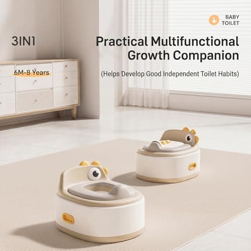 Toddler Toilet Potty Chair for Toddlers 1-7, Kids Potty Training Seat, 3-in-1 Potty Chair for kids Portable Removable Seat with Sturdy Step Stool, Standalone Potty Chair for Toddlers - Thumbnail 3