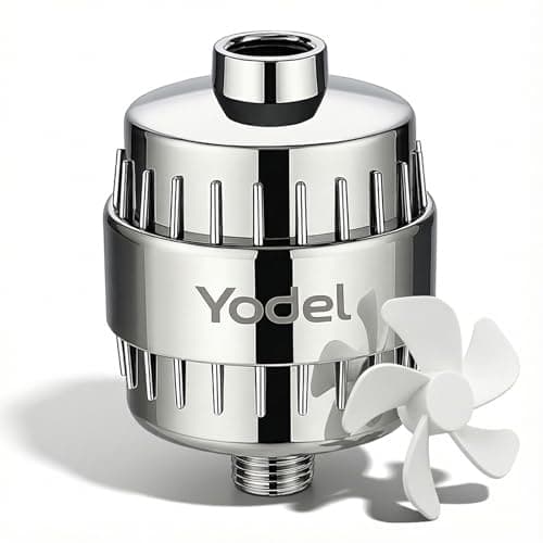 Yodel 25-Stage Shower Head Filter for Hard Water - Advanced Nano-Tech & KDF-55 Filtration - High Output Water Softener for Dry Skin, Hair & Nails, Removes 99% Chlorine, Fluoride & Heavy Metals, Chrome