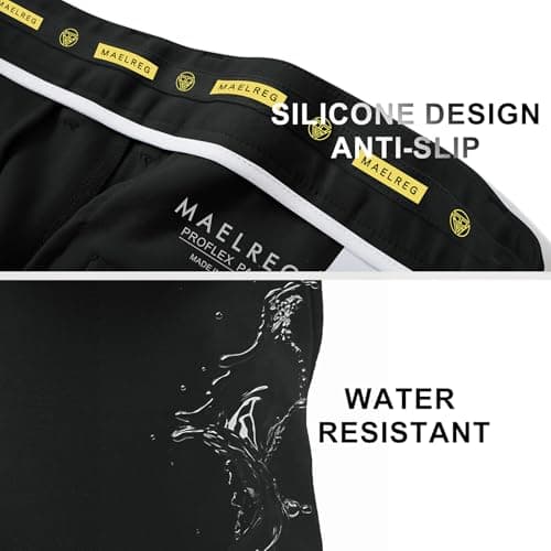M MAELREG Mens Golf Pants with Pockets Stretch Regular Fit Business Casual Water-Resistant Work Dress Pants for Men Black - Thumbnail 5