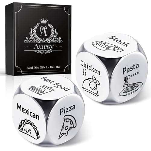 Aursy Mother s Day Gifts for Women, 2PCS Date Night Food Dice, Gifts for Men Father Day, Birthday Gifts for Him Kids Women Adults Mens Gifts, Couple Wedding - Image 1