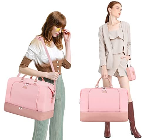 Travel Weekender Bag for Women, 21" Overnight Bag with Shoe Compartment 50L Large Travel Duffel Bag Carry On Tote for Weekend, Overnight, Business Trips, Water Resistant - Thumbnail 2