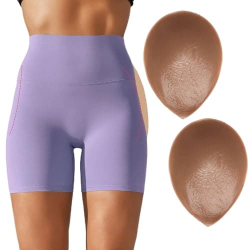 POMAMZ Silicone Hip Pads Adhesive for Women - Reusable Butt Lift Enhancer Pads, Sticky Buttocks Enhancer, Cocoa(2 Pieces),L - Image 1