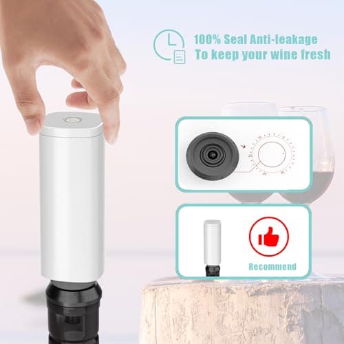 31 PCS Electric Vacuum Sealer, Sous Vide Bags, Portable Mini Vacuum Sealer with 20Pcs Reusable Food Saver Sealer Bags, 4 Sealing Clip, 2 Clips for Sous Vide Cooking, 2 vacuum wine stoppers - Thumbnail 4