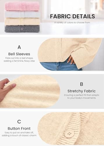 KIRUNDO Cardigan Sweaters for Women Fall Trendy Long Sleeve Chunky Knit Button Up Oversized Winter Jacket Casual Outwear(Cream, Small) - Thumbnail 4