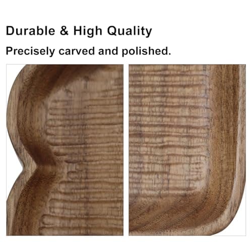 HomeHand Hand-Carved Walnut Wood Tabletop Accent, Decorative Wooden Serving Piece with Natural Grain for Table Styling and Display - Thumbnail 5
