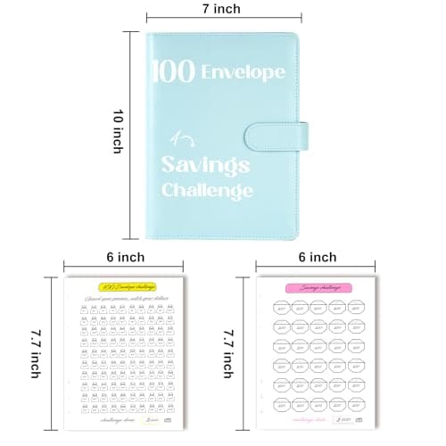 Flying Eagle 100 Envelopes Money‑Saving Challenge, Budget Binder, Blue - Thumbnail 3