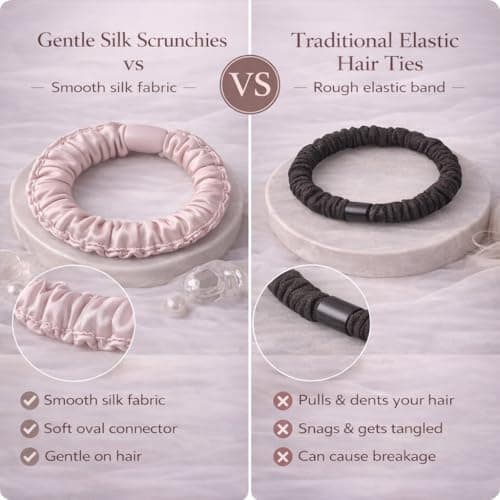 UaiUya 7PCS Skinny Satin Scrunchies, Softer Than Silk Hair Ties, Gentle for Frizz, Ideal Gifts for Women Basic - Thumbnail 5