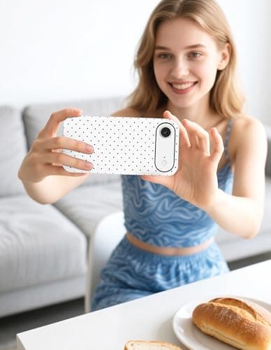 Aitipy Magnetic Polka Dot Phone Case for iPhone 14 Pro Max, Compatible with MagSafe, Cute White Polka Dots Aesthetic Soft TPU and Hard PC Shockproof Protective Phone Cover for Women Girls-Shiny - Thumbnail 6