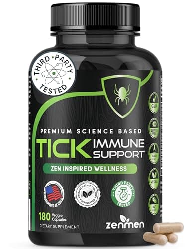 Zenmen Daily Tick Guard Immune Support Supplement - Improved Formula - Japanese Knotweed, Cat's Claw, Chinese Skullcap, Cryptolepis Sanguinolenta, Sweet Wormwood - 180 Vegan Capsules, Made in The USA - Image 1