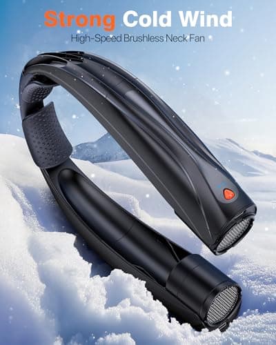 Vexolta Portable Neck Fan, 6000mAh Personal Fan, 360° Cooling Rechargeable Wearable Fan, 6 Speeds Adjustable Hands Free Fan for Travel Outdoor, Office, Ideal Summer Gifts for Men Women - Thumbnail 2