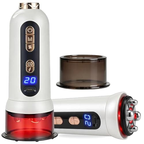 5-in-1 Body Sculpting Machine – Gua Sha & Cupping Vacuum Massage Device, Lymphatic Drainage Massage, Anti-Cellulite Tool & Skin Firming Care for Face, Belly, Arms, Legs, Waist & Love Handles-white
