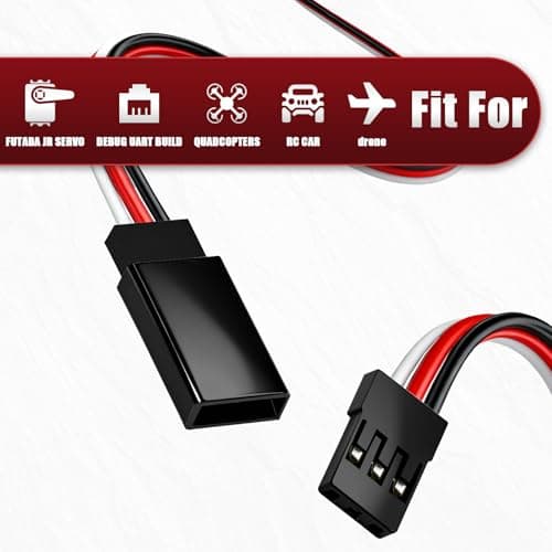 10-Pack 150mm Servo Extension Cable Y Connector 3 Pin Plug Splitters Rc Connector for Jr Futaba Jst Rc Car Quadcopter Airplane (Male to Female Harness) - Thumbnail 3