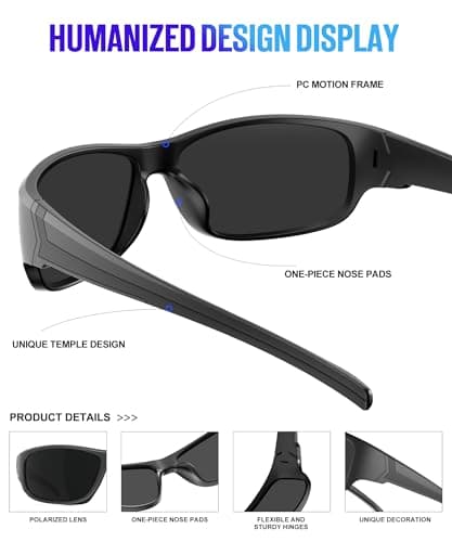 NSSIW Polarized Sunglasses-Men Sports Mens-Sunglasses: Sun Glasses Women Polarized UV400 Protection for Fishing Running Golf - Thumbnail 3